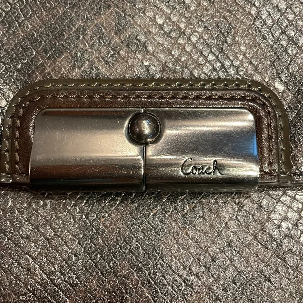 Coach Kristen python gunmetal petite crossbody / clutch bag - Picture 9 of 16